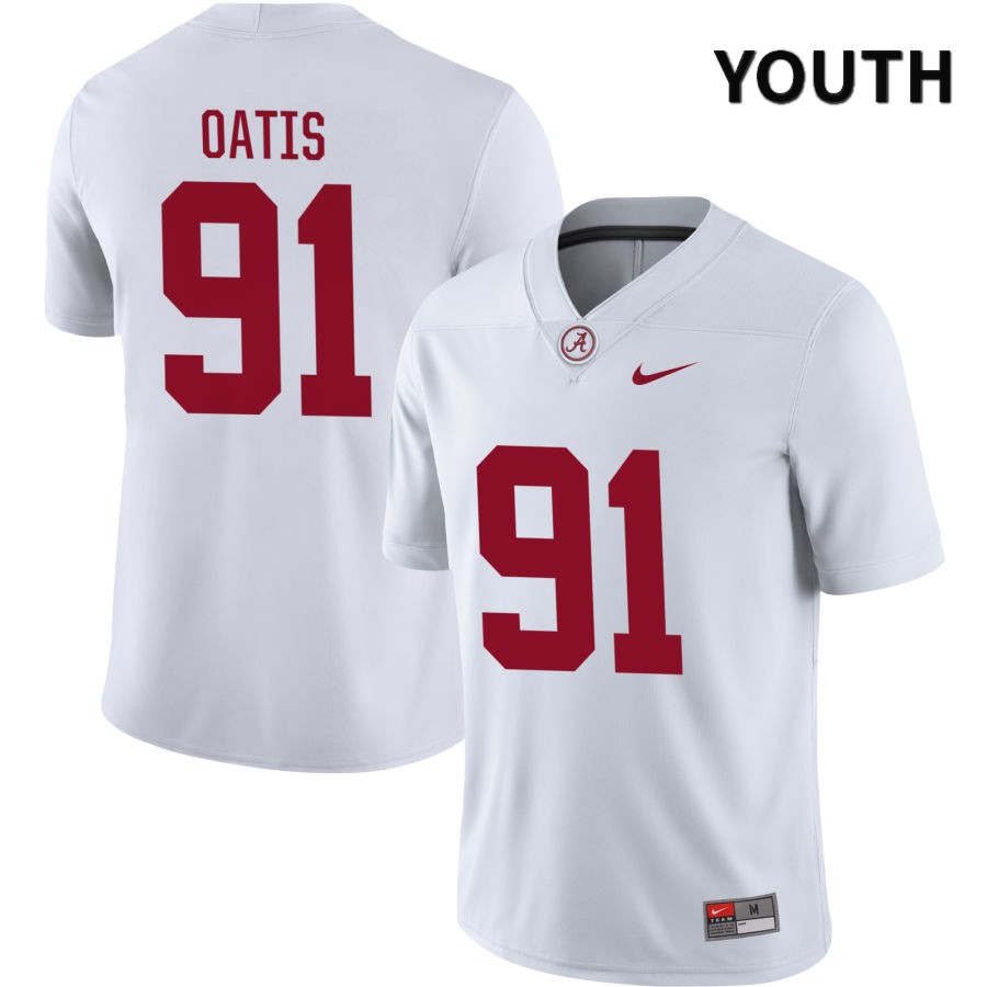 Alabama Crimson Tide Youth Jaheim Oatis #91 NIL White 2022 NCAA Authentic Stitched College Football Jersey MR16Y17GF